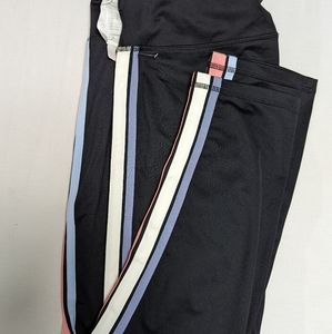 Pre Loved ideology Legging black with Pink/white stripes workout legging Large